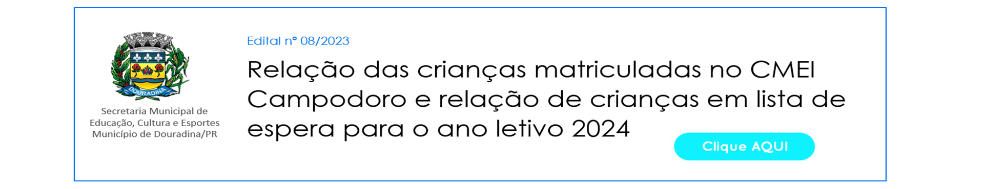 RELAÇÃO DAS CRIANÇAS MATRICULADAS E RELAÇÃO DE CRIANÇAS EM LISTA DE ESPERA - ANO