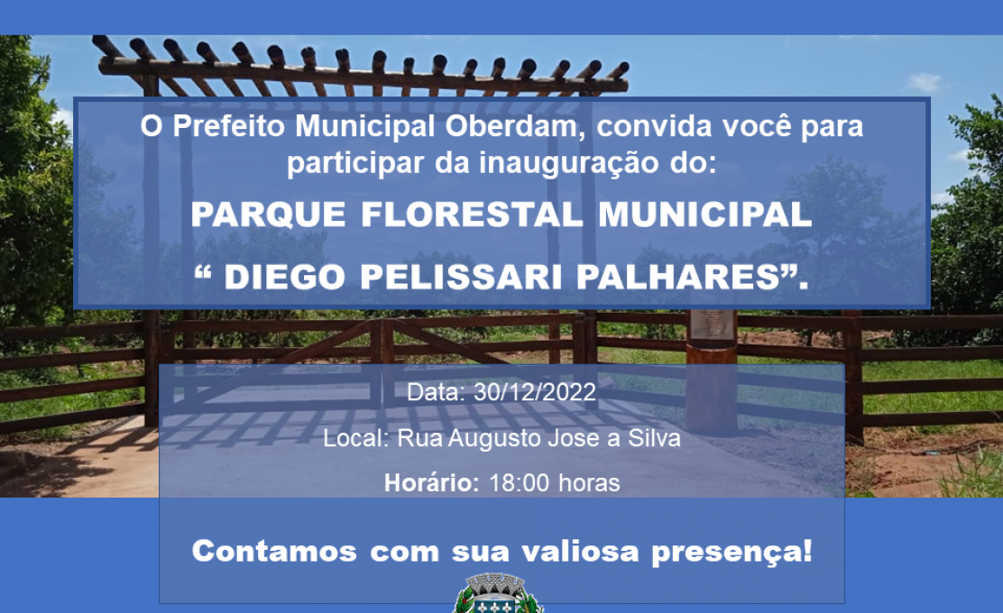 Convite para inauguração do Parque Florestal