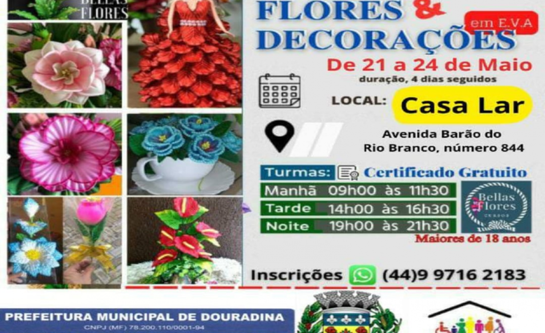 Curso de Flores e Arranjos Florais em E.V.A.