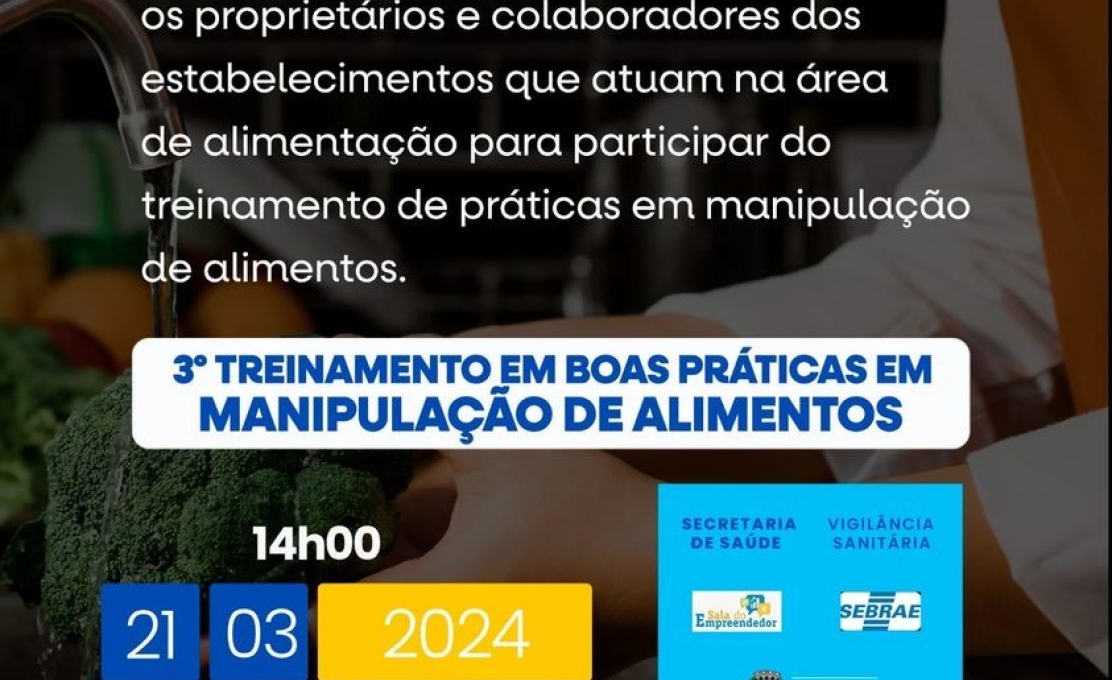 3º Treinamento de Práticas em Manipulação de Alimentos.