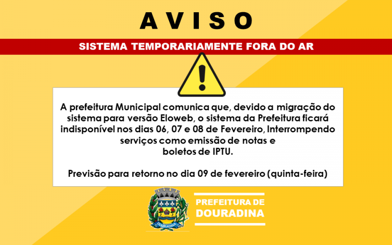 Sistema temporariamente fora do ar