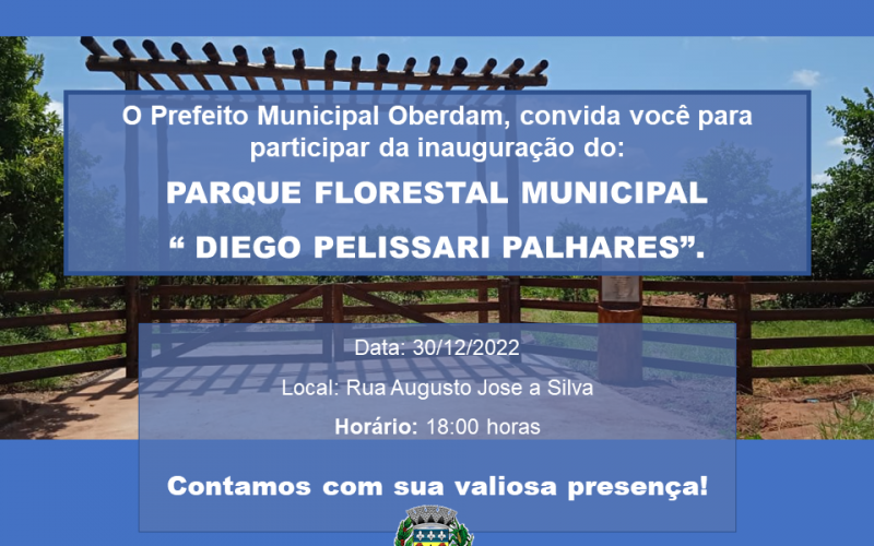 Convite para inauguração do Parque Florestal