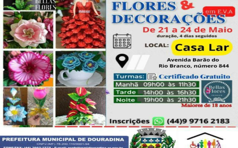 Curso de Flores e Arranjos Florais em E.V.A.