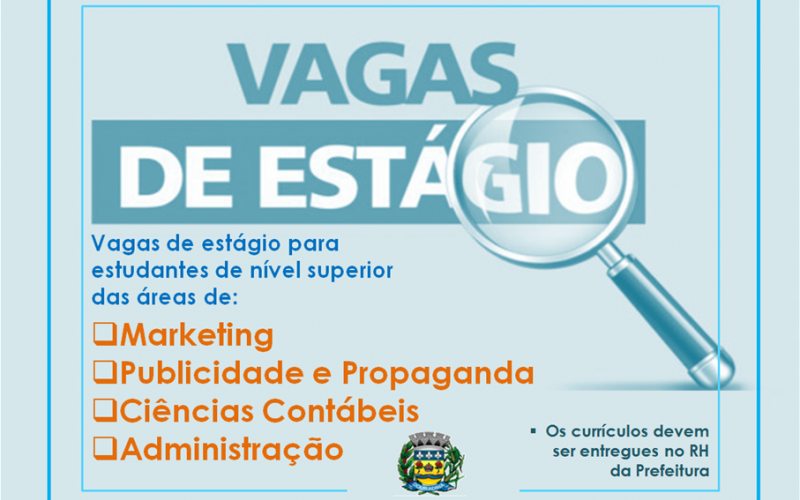 Vagas de estágio na Prefeitura